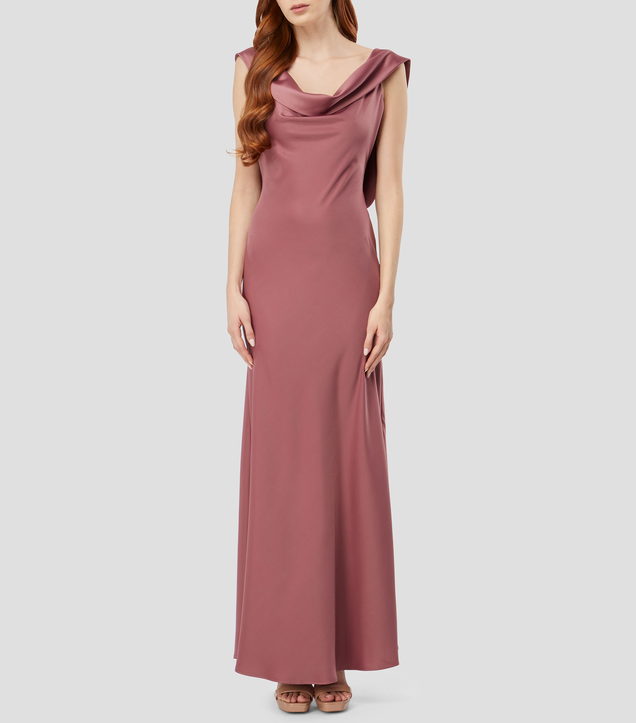 Vestido de fiesta largo liso Mujer